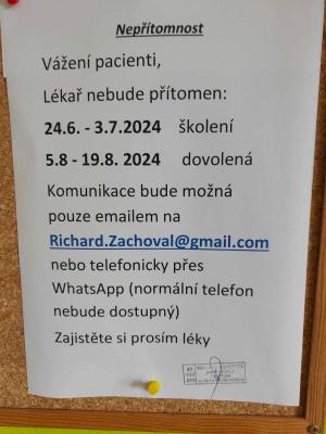 Omezení provozu ordinace praktického lékaře 1
